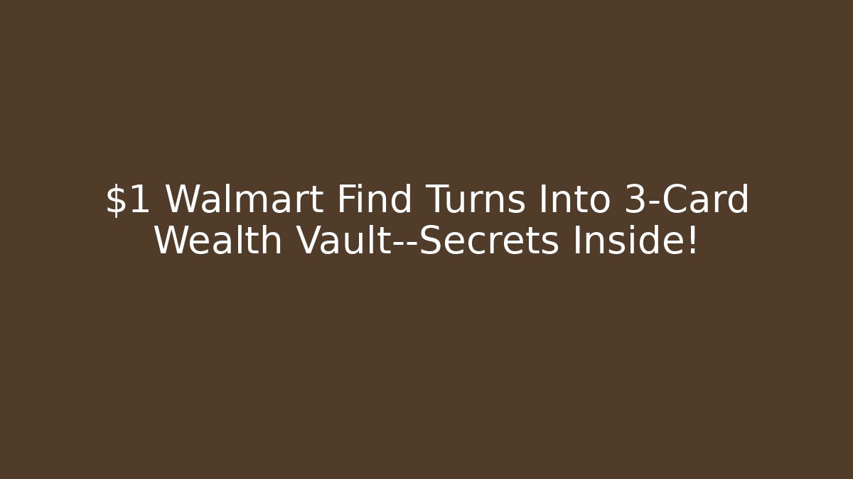 $1 Walmart Find Turns Into 3-Card Wealth Vault—Secrets Inside!