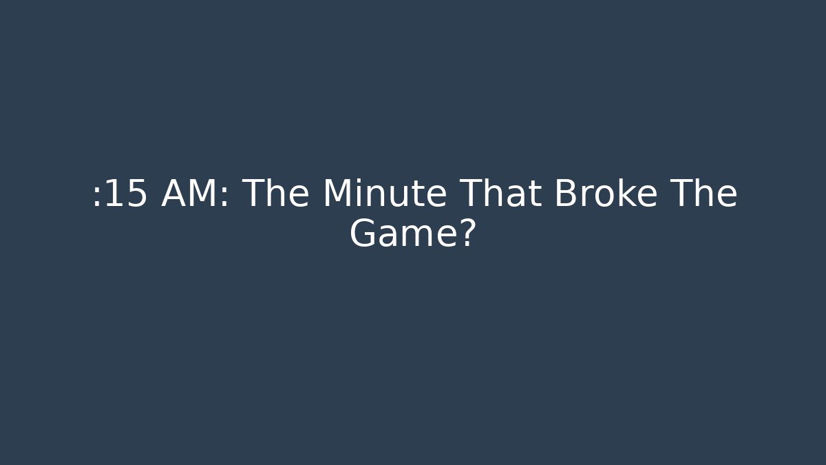:15 AM: The Minute That Broke The Game? - Felix Cat Insurance