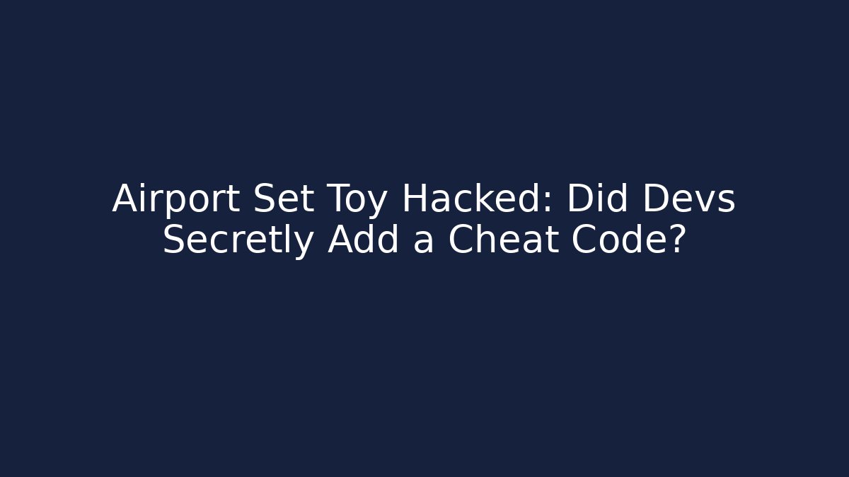 Airport Set Toy Hacked: Did Devs Secretly Add a Cheat Code? - Felix Cat Insurance