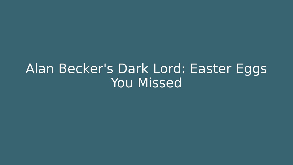 Alan Becker's Dark Lord: Easter Eggs You Missed