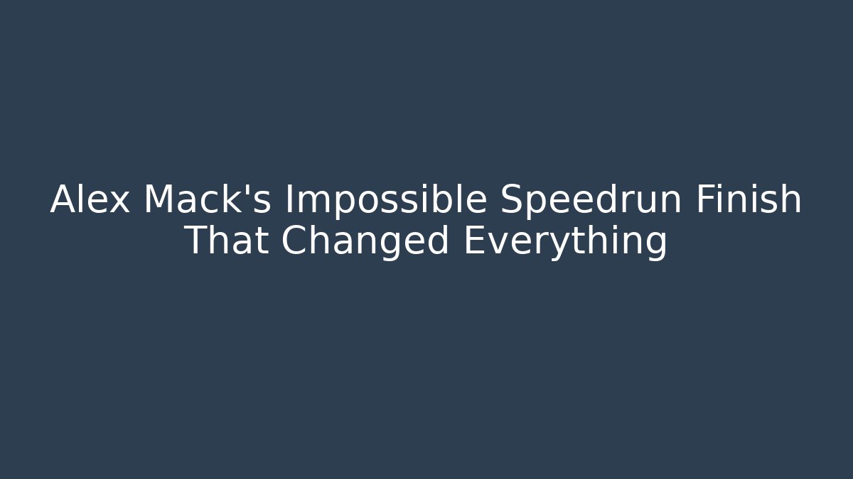Alex Mack's Impossible Speedrun Finish That Changed Everything - Felix Cat Insurance