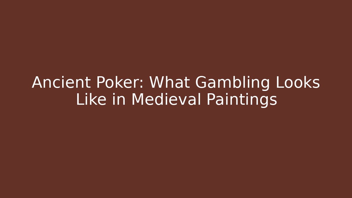 Ancient Poker: What Gambling Looks Like in Medieval Paintings