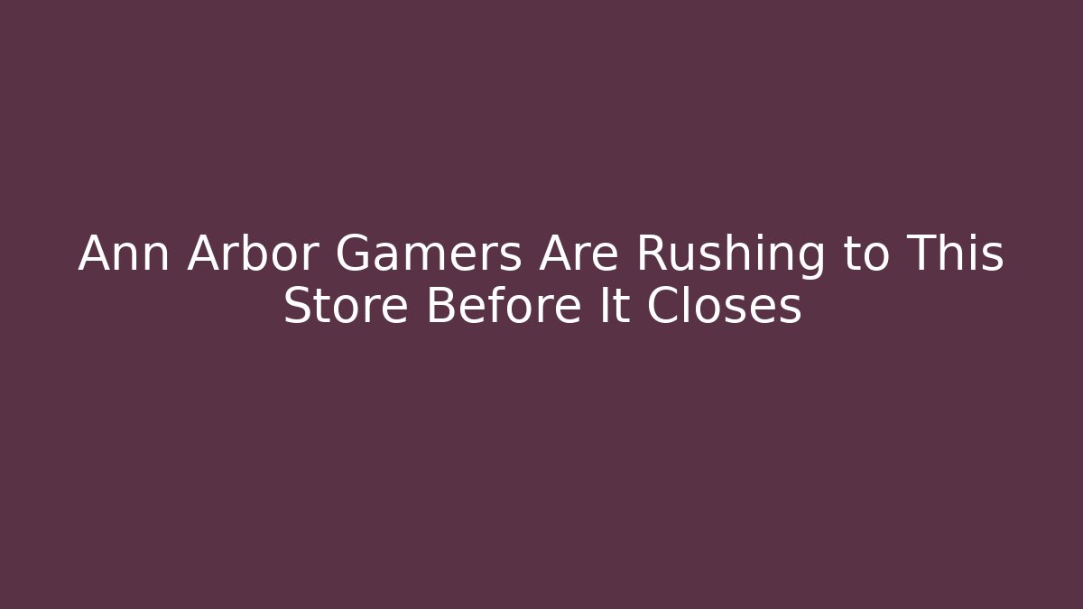 Ann Arbor Gamers Are Rushing to This Store Before It Closes - Felix Cat Insurance