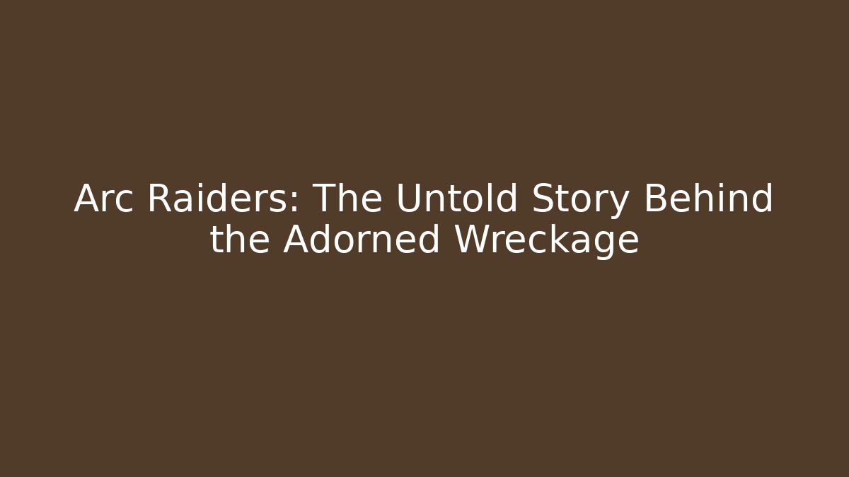 Arc Raiders: The Untold Story Behind the Adorned Wreckage