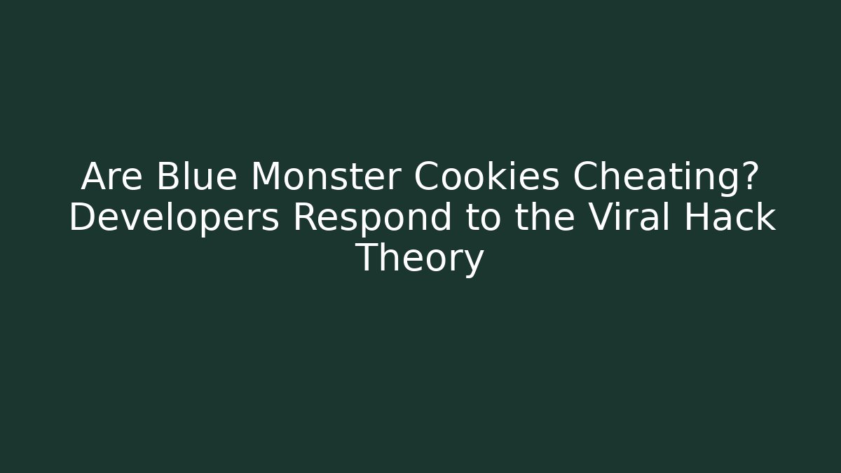 Are Blue Monster Cookies Cheating? Developers Respond to the Viral Hack Theory