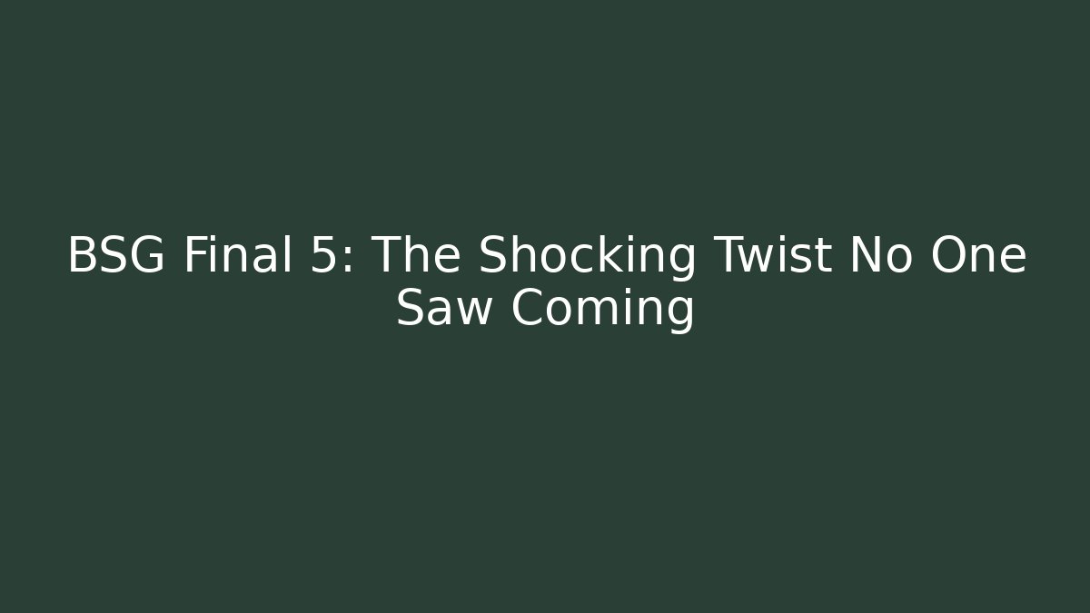 BSG Final 5: The Shocking Twist No One Saw Coming