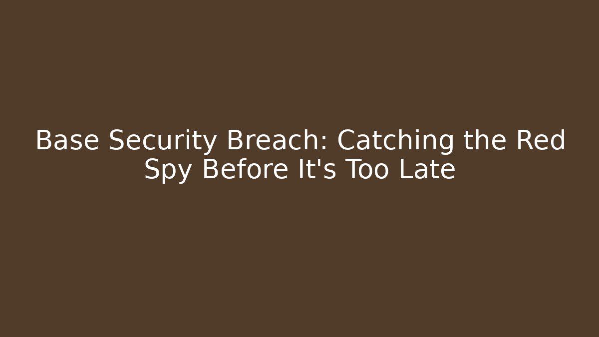 Base Security Breach: Catching the Red Spy Before It's Too Late - Felix Cat Insurance