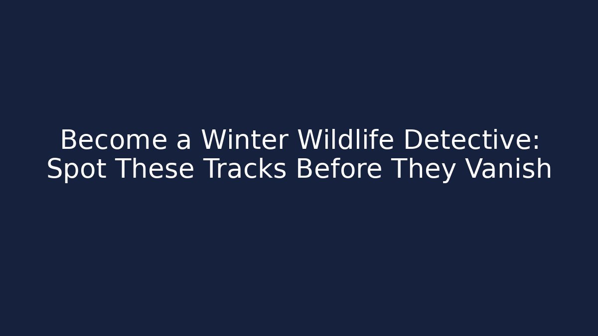 Become a Winter Wildlife Detective: Spot These Tracks Before They Vanish