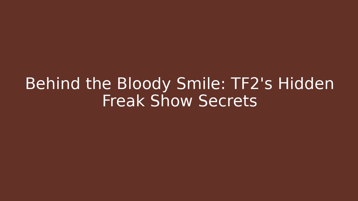Behind the Bloody Smile: TF2's Hidden Freak Show Secrets