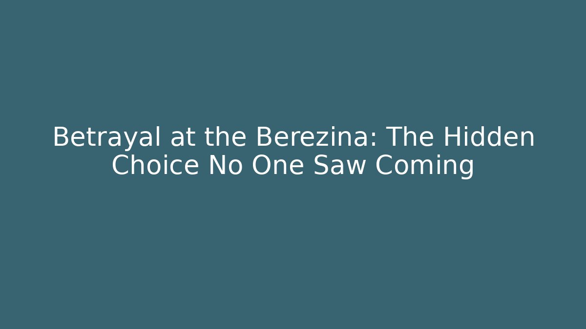 Betrayal at the Berezina: The Hidden Choice No One Saw Coming