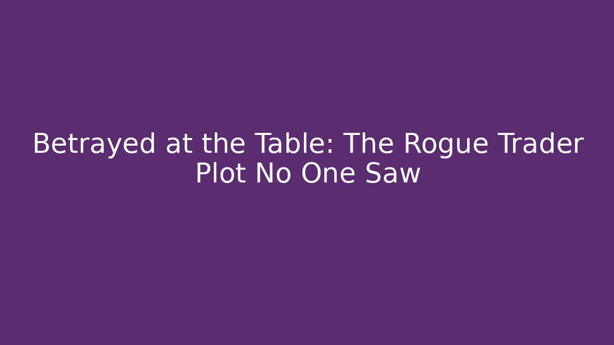 Betrayed at the Table: The Rogue Trader Plot No One Saw