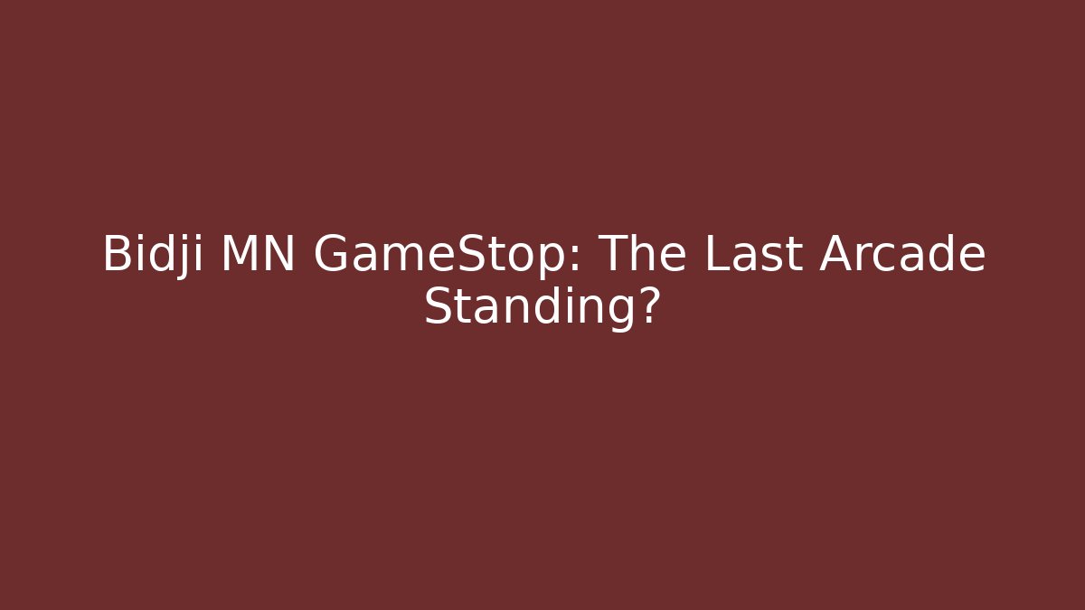 Bidji MN GameStop: The Last Arcade Standing?