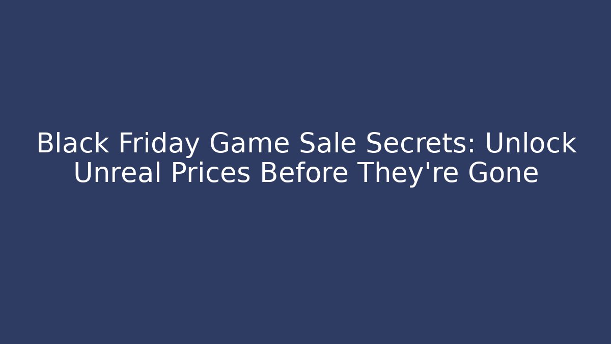 game sale for black friday
