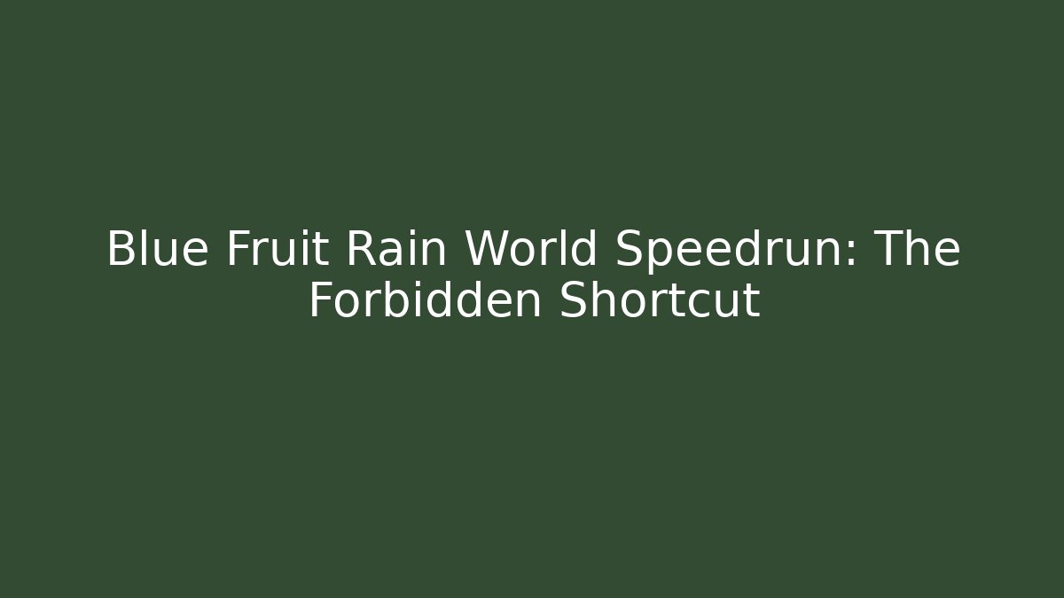Blue Fruit Rain World Speedrun: The Forbidden Shortcut