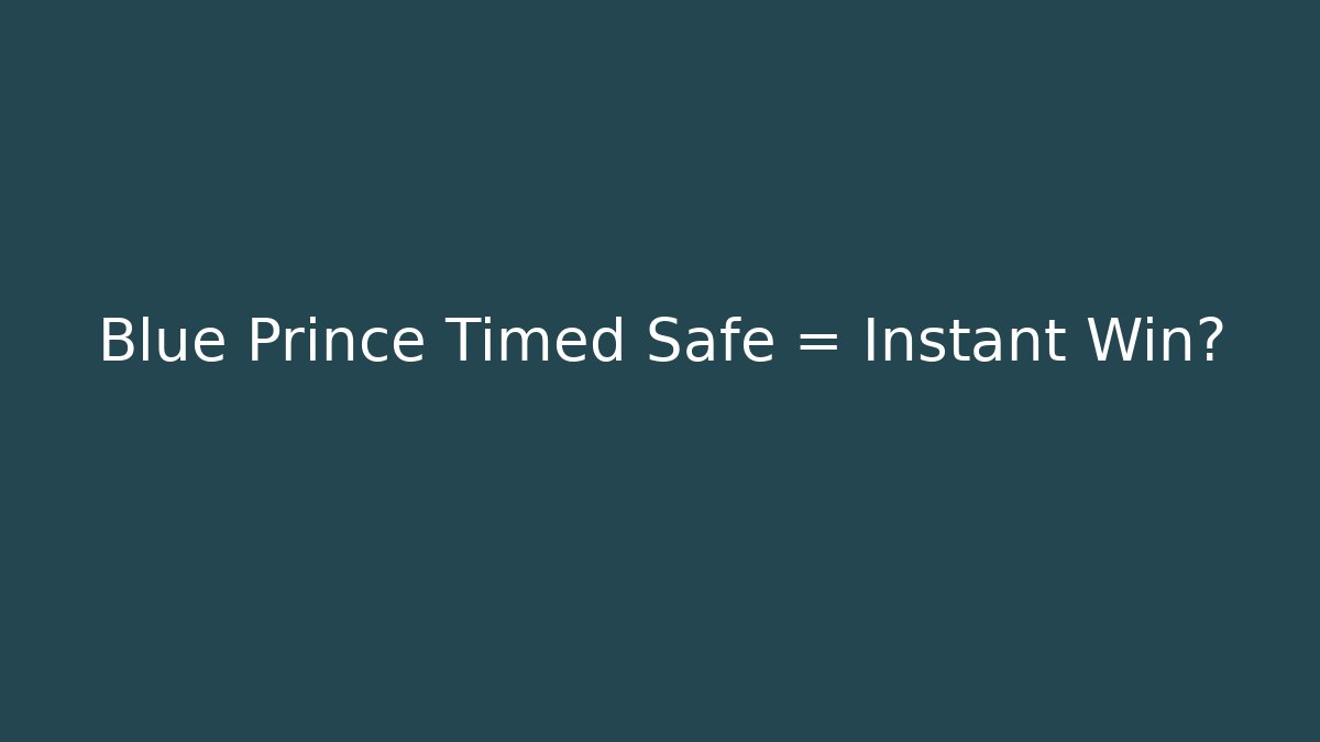 Blue Prince Timed Safe = Instant Win?