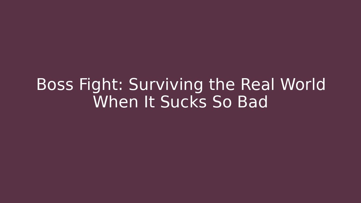 Boss Fight: Surviving the Real World When It Sucks So Bad - Felix Cat Insurance