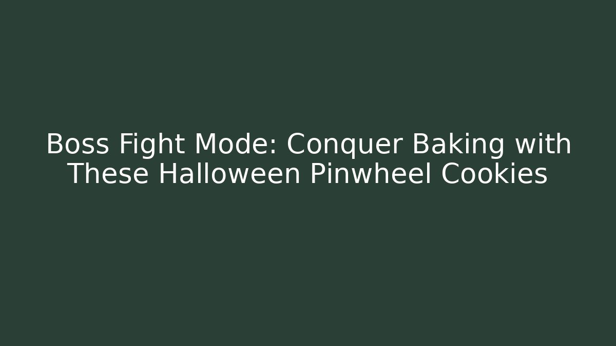 Boss Fight Mode: Conquer Baking with These Halloween Pinwheel Cookies