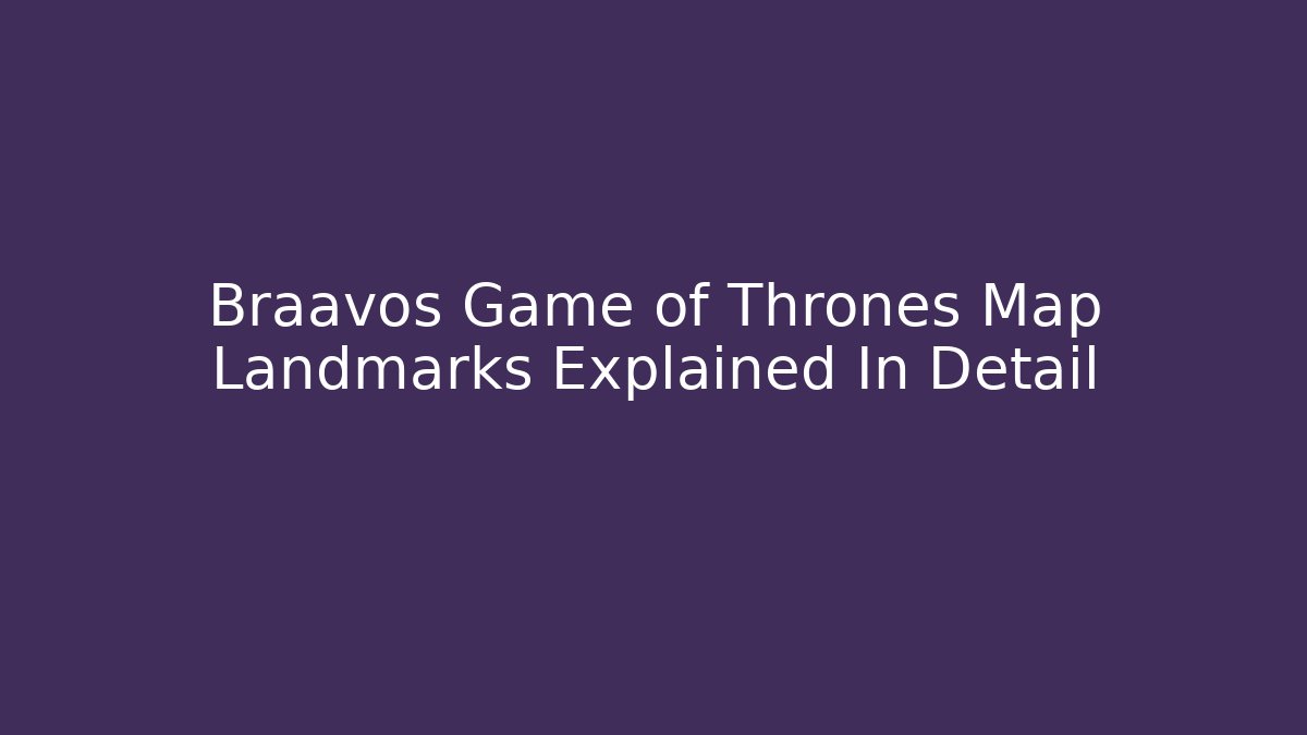 Braavos Game of Thrones Map Landmarks Explained In Detail