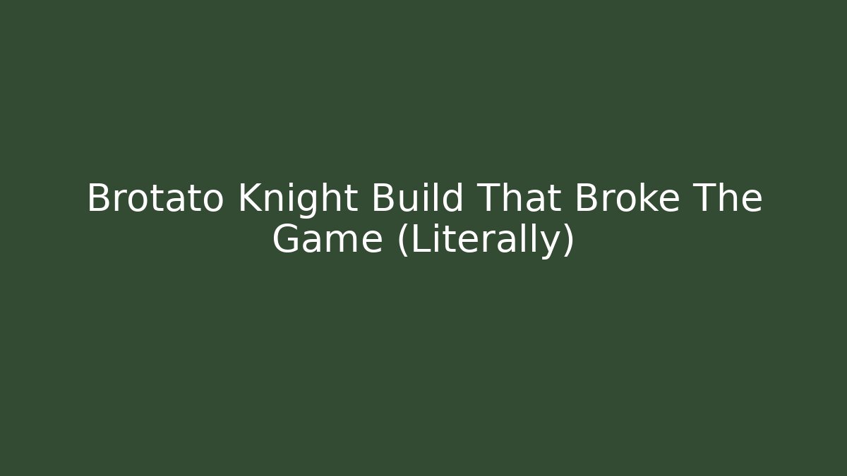 Brotato Knight Build That Broke The Game (Literally) - Felix Cat Insurance