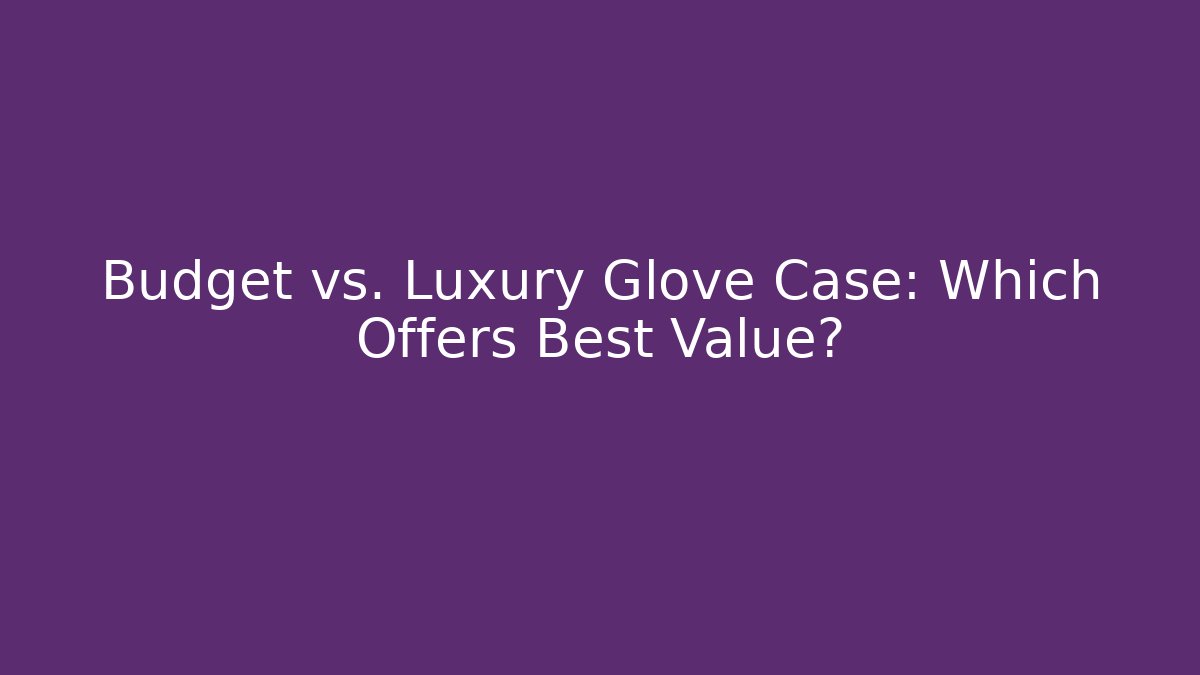 Budget vs. Luxury Glove Case: Which Offers Best Value?