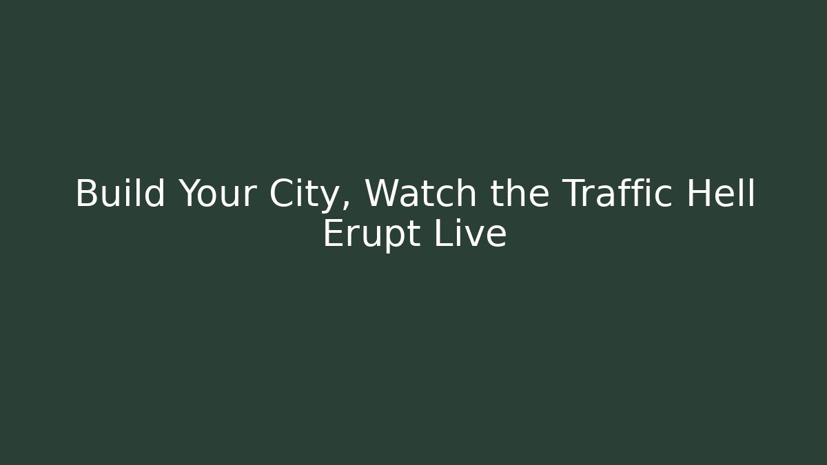 Build Your City, Watch the Traffic Hell Erupt Live - Felix Cat Insurance