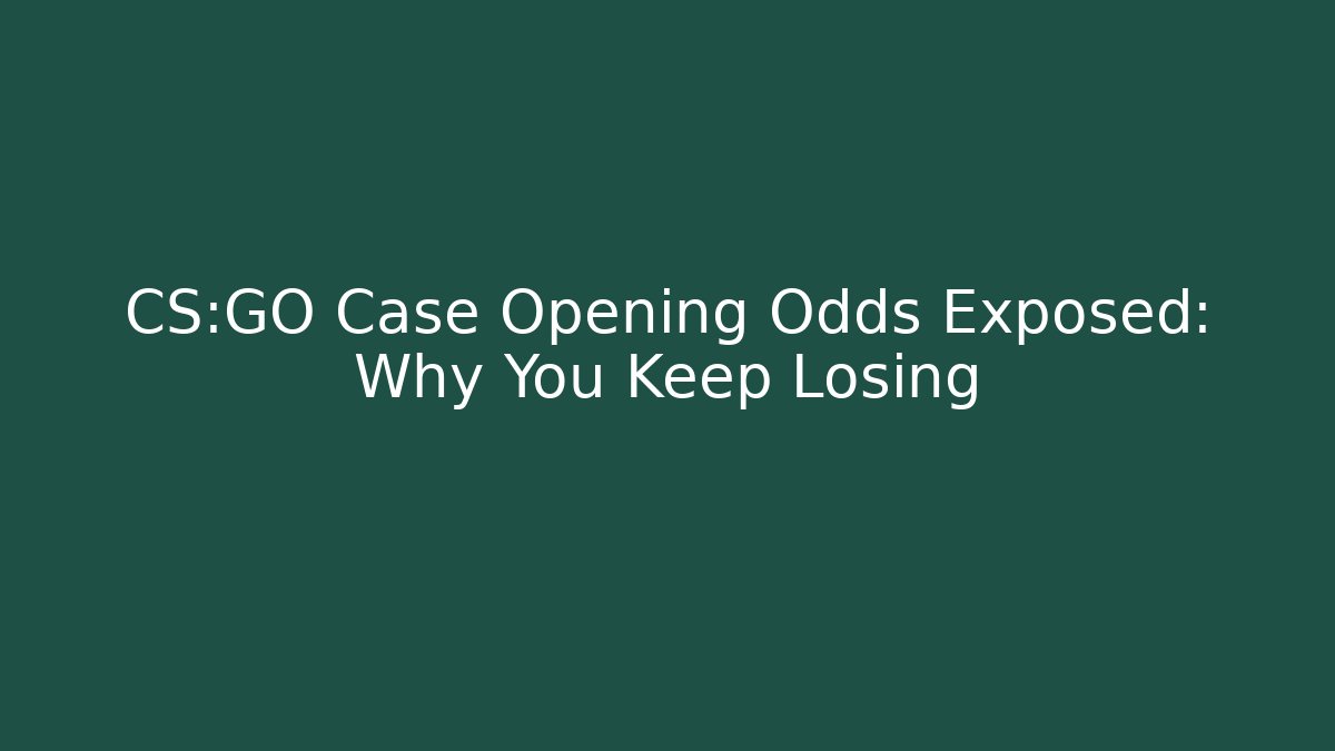 CS:GO Case Opening Odds Exposed: Why You Keep Losing - Felix Cat Insurance