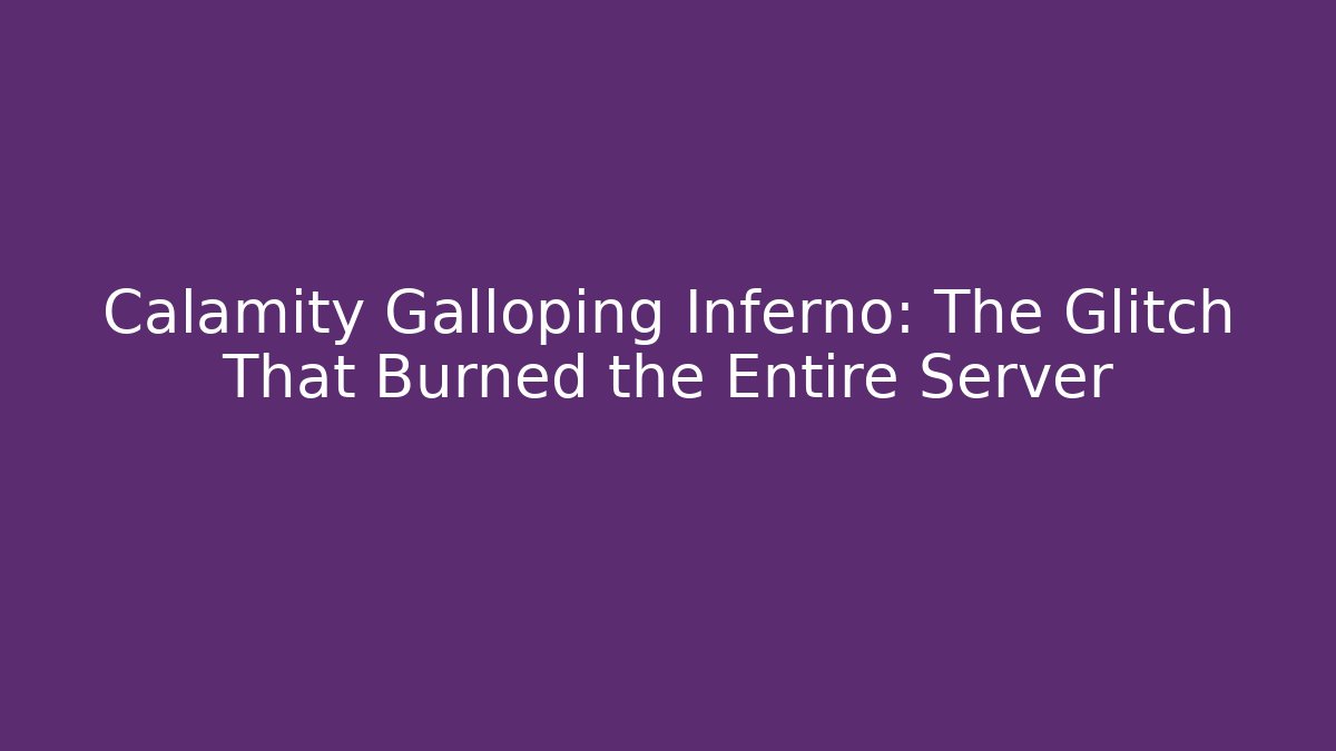 Calamity Galloping Inferno: The Glitch That Burned the Entire Server
