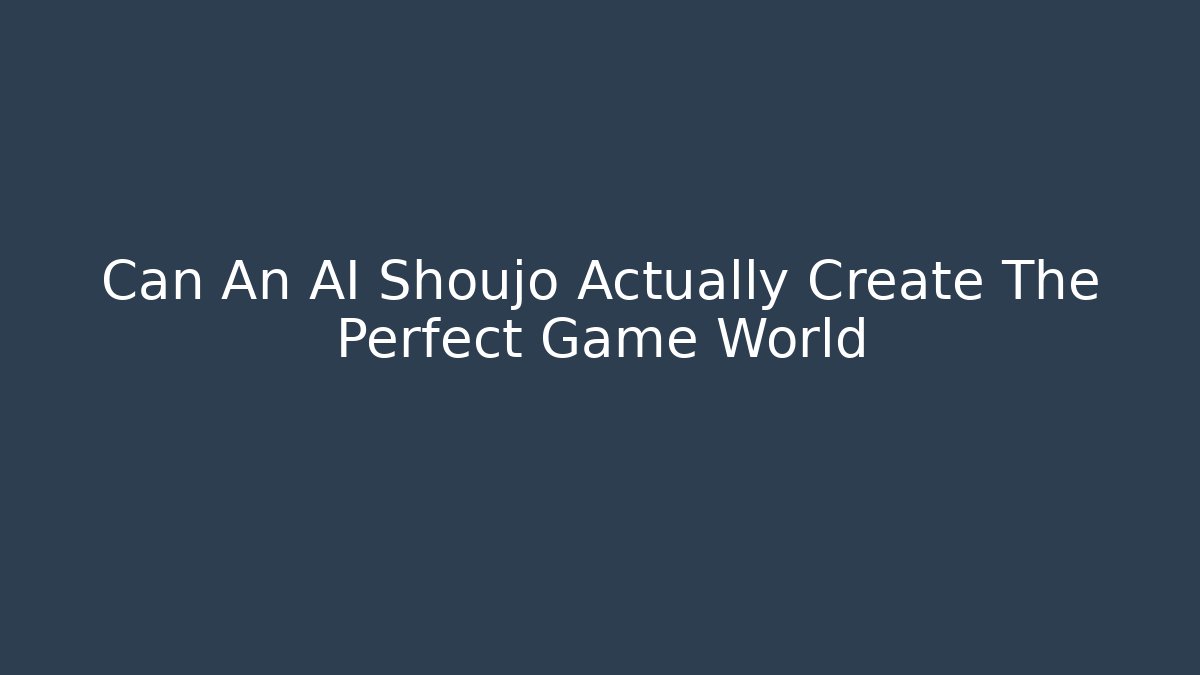 Can An AI Shoujo Actually Create The Perfect Game World