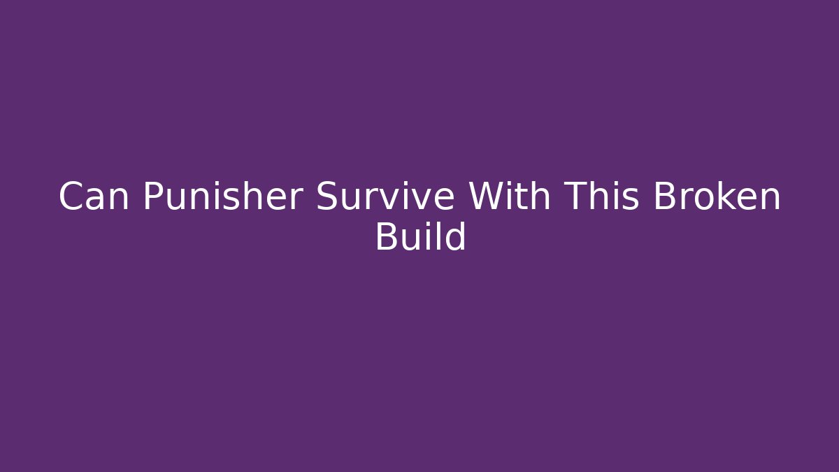Can Punisher Survive With This Broken Build - Felix Cat Insurance