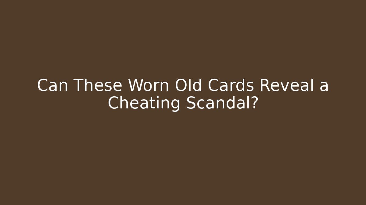 Can These Worn Old Cards Reveal a Cheating Scandal?