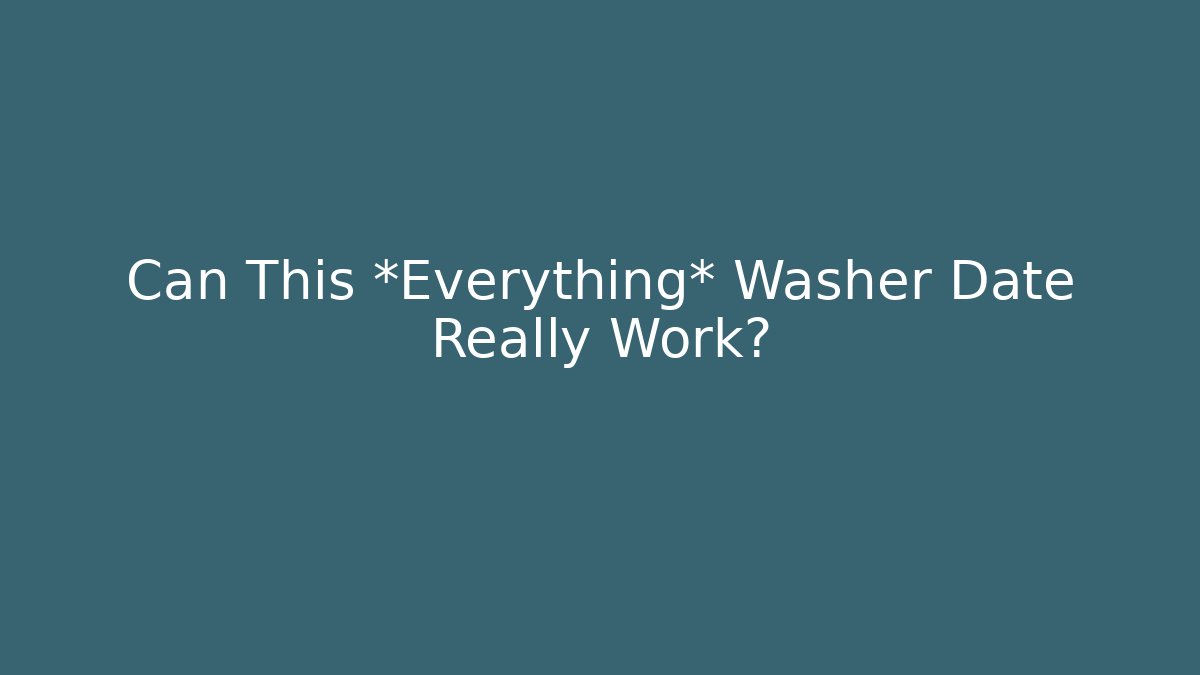 Can This *Everything* Washer Date Really Work? - Felix Cat Insurance