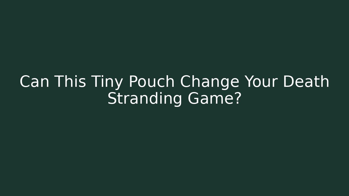 Can This Tiny Pouch Change Your Death Stranding Game? - Felix Cat Insurance