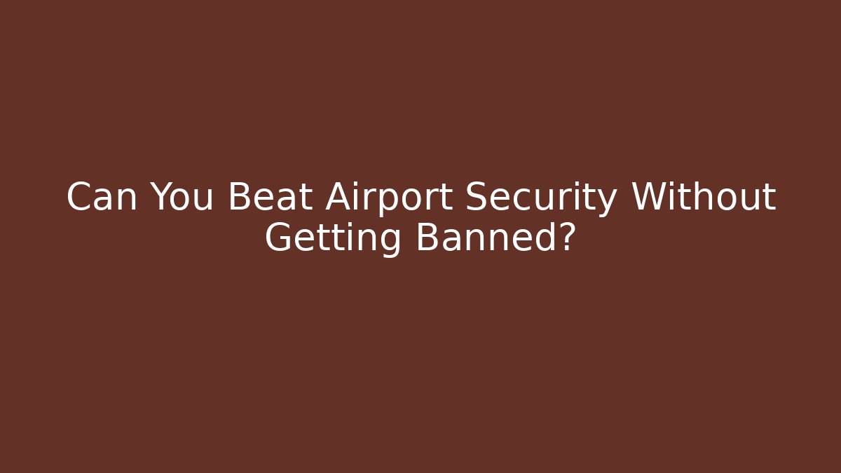 Can You Beat Airport Security Without Getting Banned?
