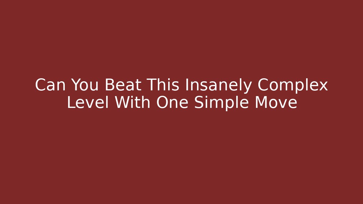 Can You Beat This Insanely Complex Level With One Simple Move - Felix Cat Insurance