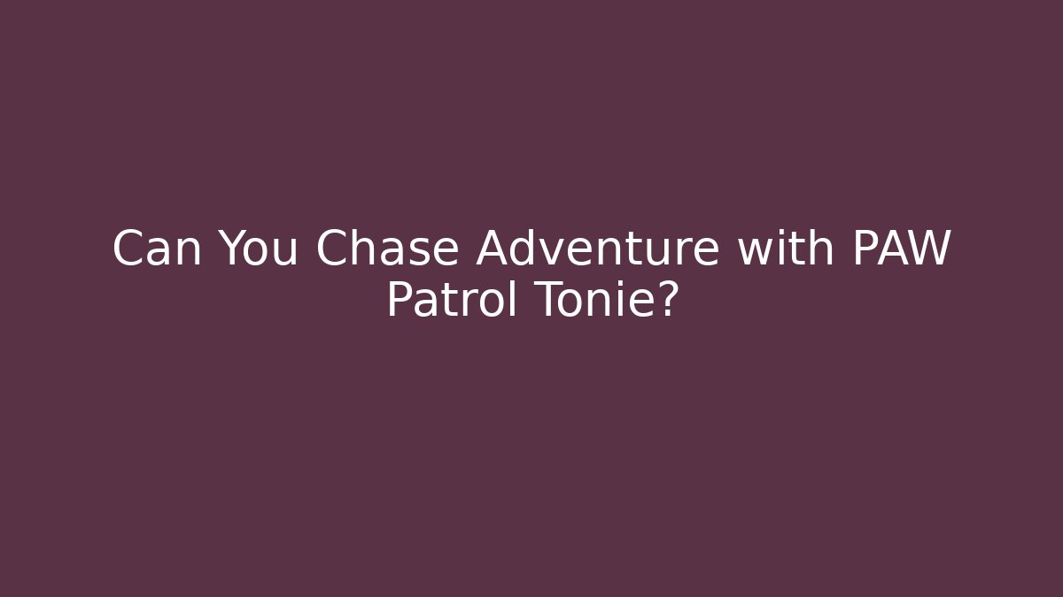 Can You Chase Adventure with PAW Patrol Tonie? - Felix Cat Insurance