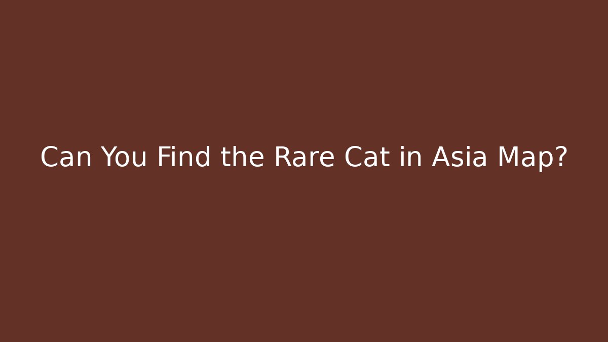 Can You Find the Rare Cat in Asia Map?