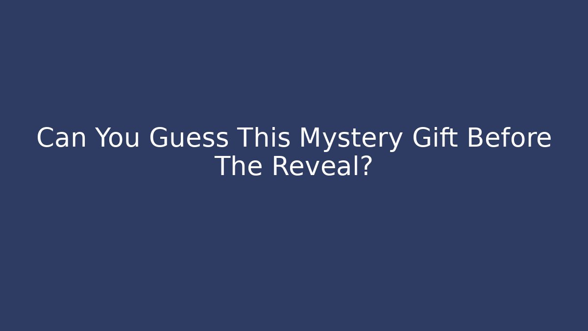 Can You Guess This Mystery Gift Before The Reveal?