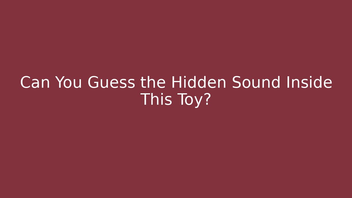 Can You Guess the Hidden Sound Inside This Toy?