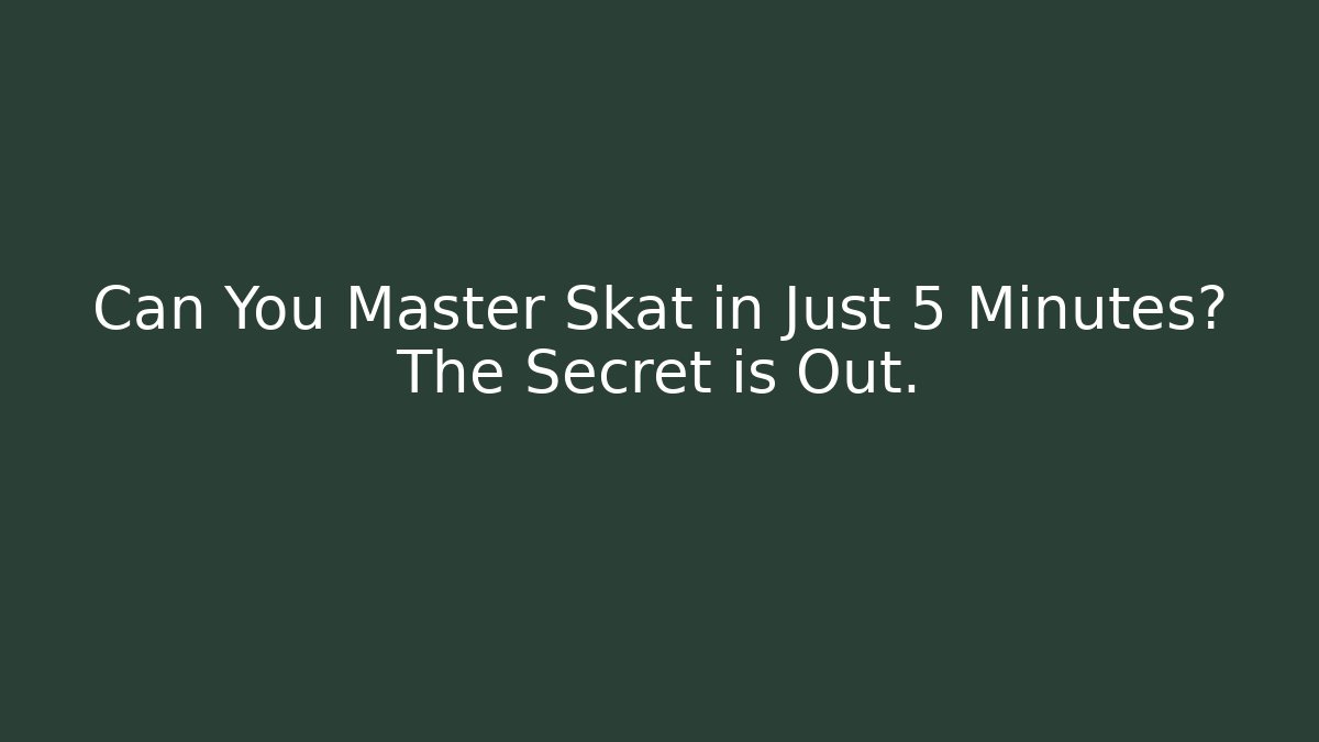 Can You Master Skat in Just 5 Minutes? The Secret is Out.