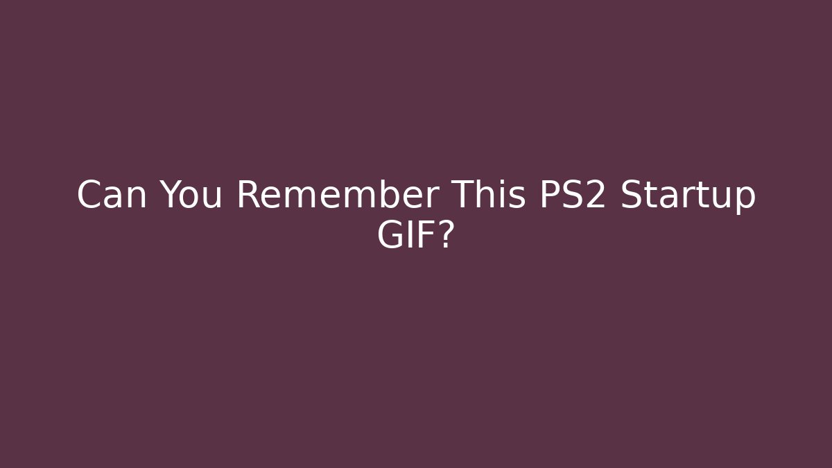 Can You Remember This PS2 Startup GIF?