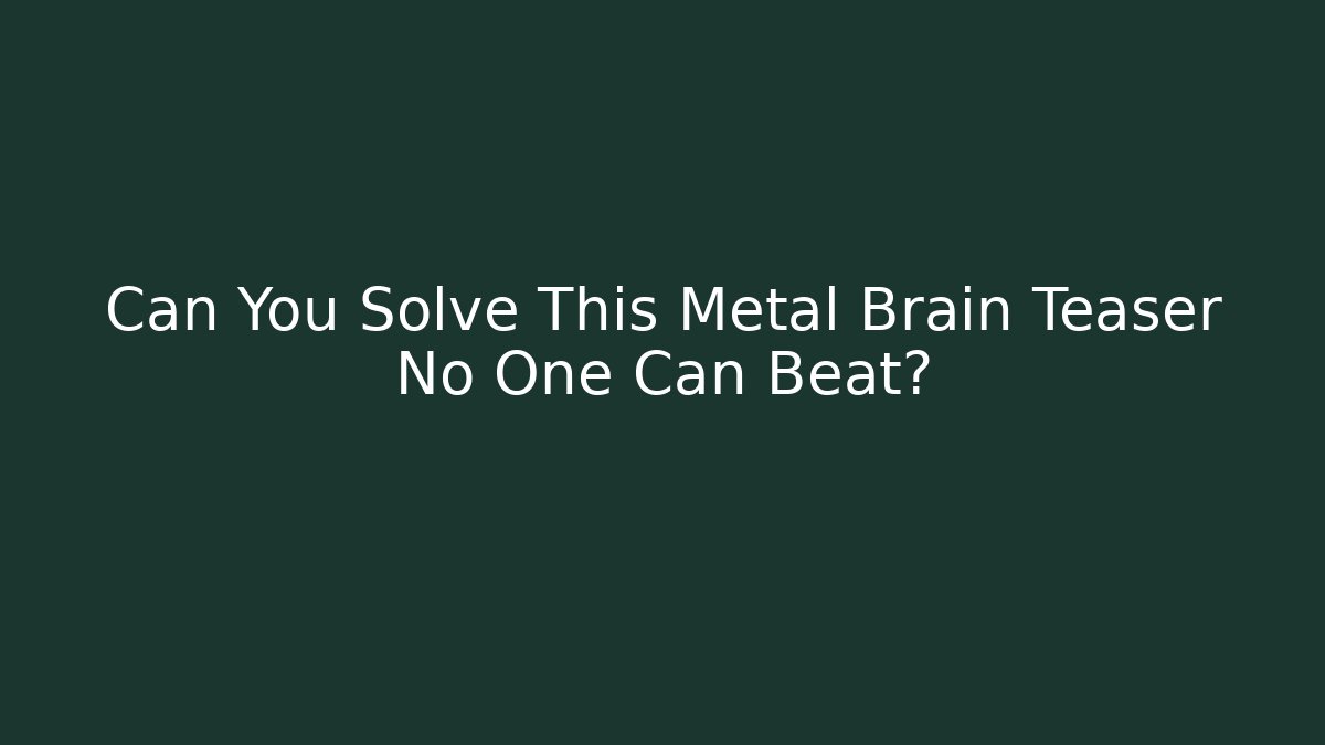 Can You Solve This Metal Brain Teaser No One Can Beat?