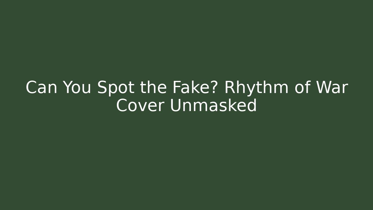 Can You Spot the Fake? Rhythm of War Cover Unmasked