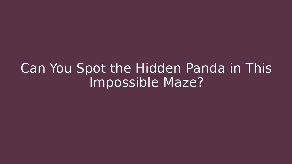 Can You Spot the Hidden Panda in This Impossible Maze?