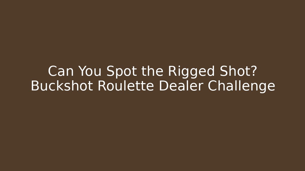 Can You Spot the Rigged Shot? Buckshot Roulette Dealer Challenge