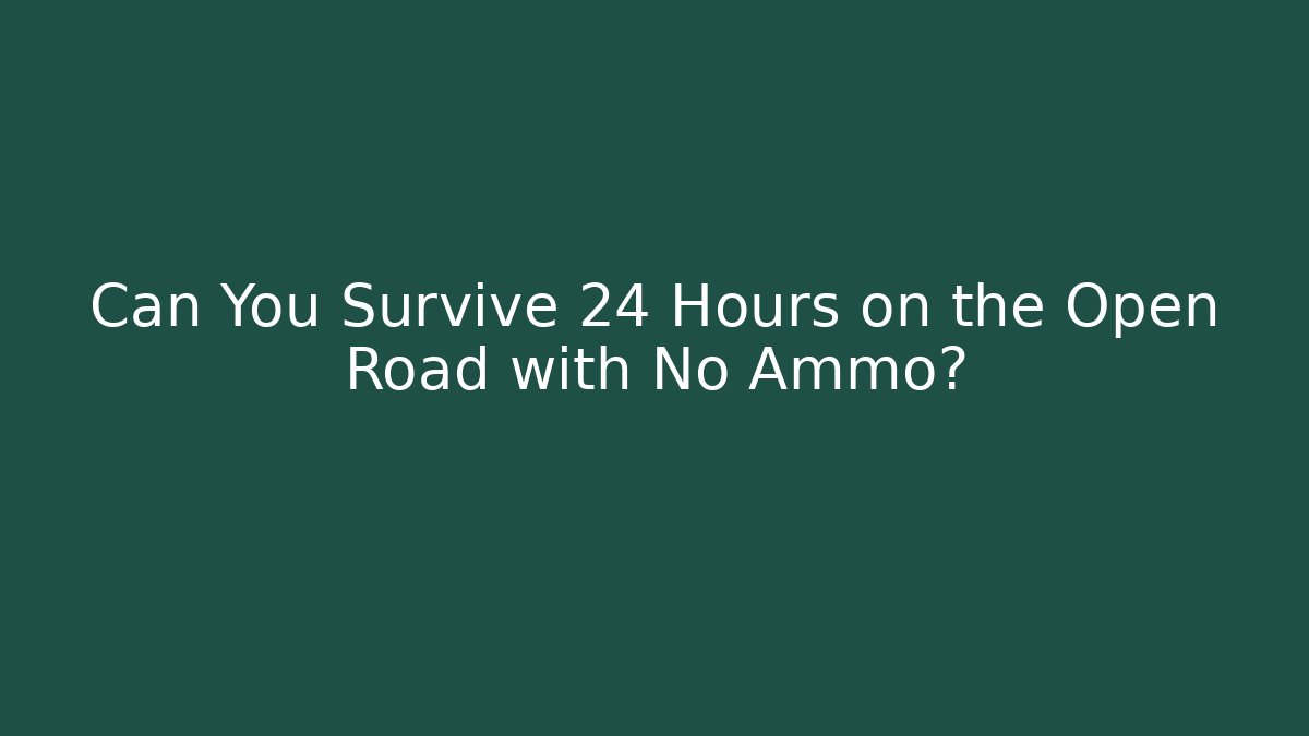 Can You Survive 24 Hours on the Open Road with No Ammo?