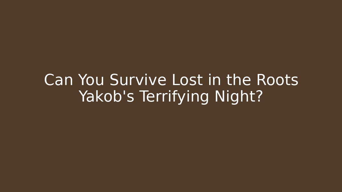 Can You Survive Lost in the Roots Yakob's Terrifying Night?