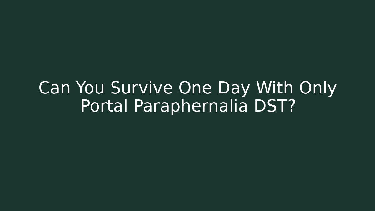 Can You Survive One Day With Only Portal Paraphernalia DST?