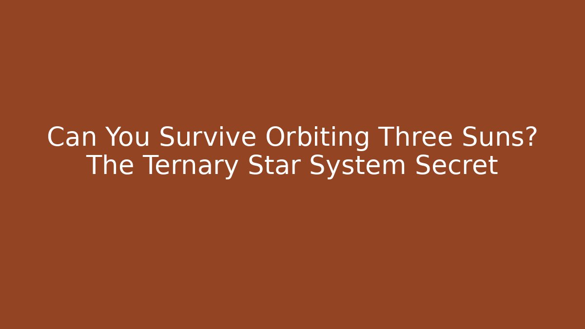 Can You Survive Orbiting Three Suns? The Ternary Star System Secret