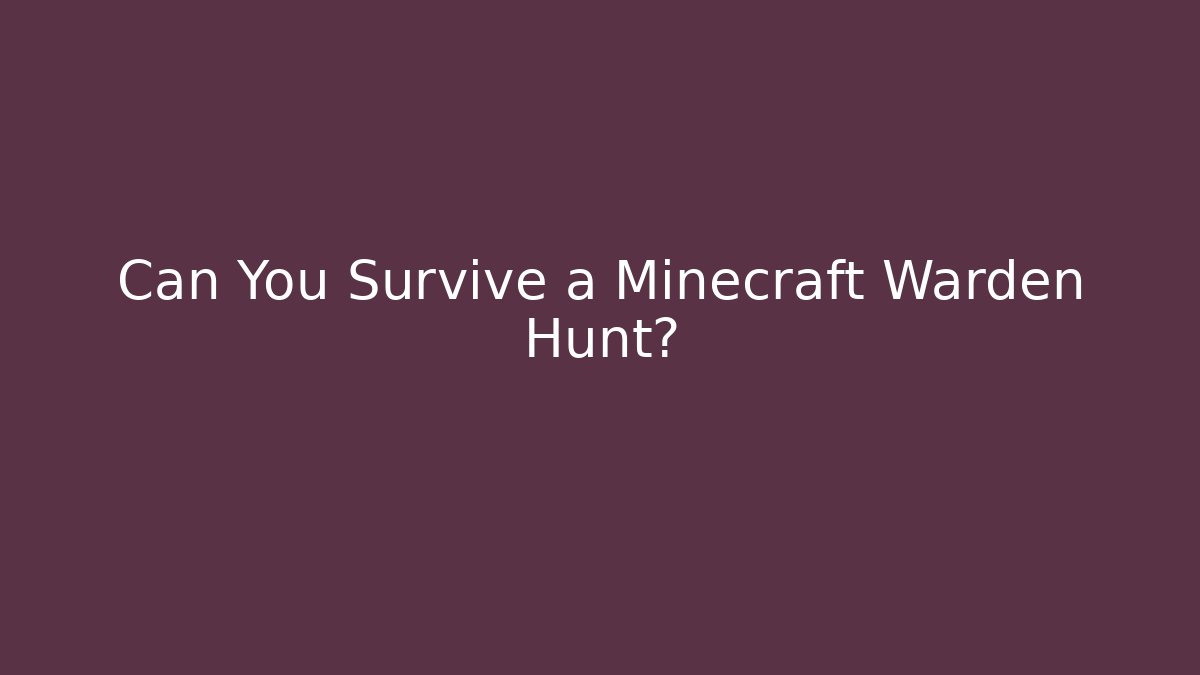 Can You Survive a Minecraft Warden Hunt? - Felix Cat Insurance