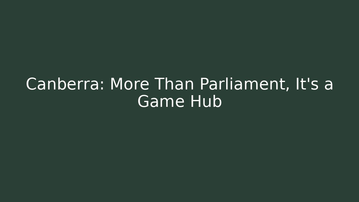 Canberra: More Than Parliament, It’s a Game Hub